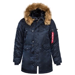 Куртка аляска женская N-3B W Parka Replica Blue - фото 14355