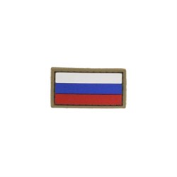 Шеврон на липучке ПВХ флаг России мини койот - фото 18276