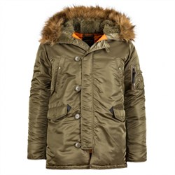 Куртка аляска N-3B Parka Slim Fit Vintage Olive Alpha - фото 18931