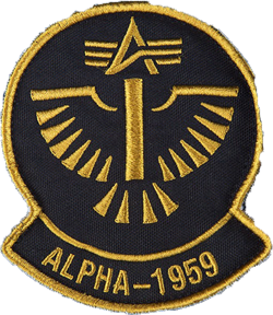 Шеврон на липучке Alpha 1959 черно-желтая - фото 20768