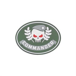 Шеврон ПВХ на липучке Commander олива - фото 22824