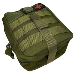 Сумка медицинская вертикальная быстросброс molle олива - фото 24320