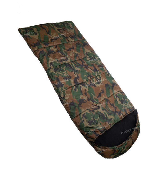 Спальный мешок Stalker Military Style с подголовником до -20 woodland - фото 25413