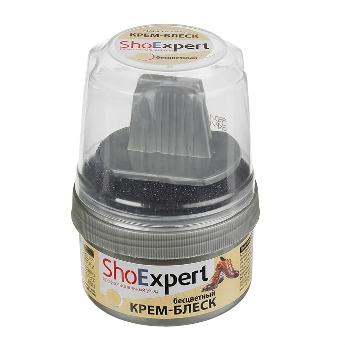 Крем для обуви SHOExpert банка с губкой 60мл бесцветный - фото 25487