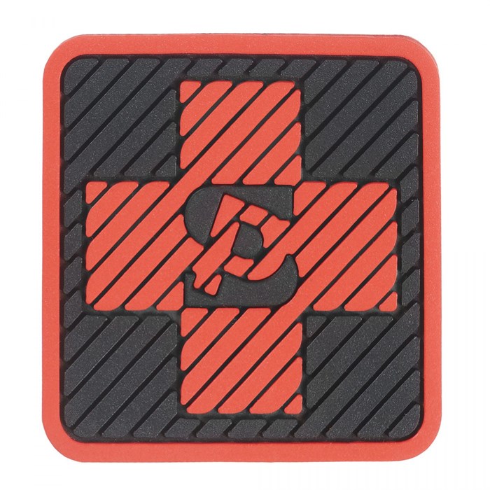Шеврон на липучке ПВХ Медицинский крест Стич красный - фото 25589