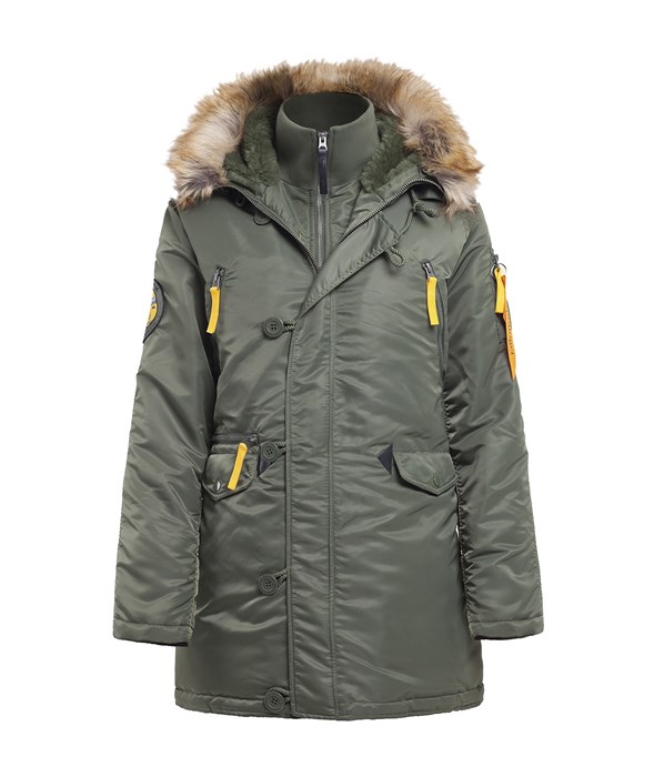 Куртка аляска женская N3B Husky Women's Olive/Yellow - фото 25815