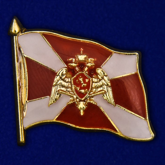 Значок-флаг металлический Росгвардия - фото 26145