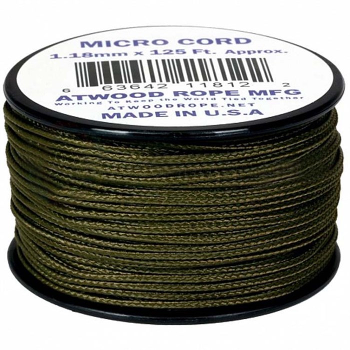 Шнур паракорд Micro Cord Atwood Rope 125ft Olive - фото 29285