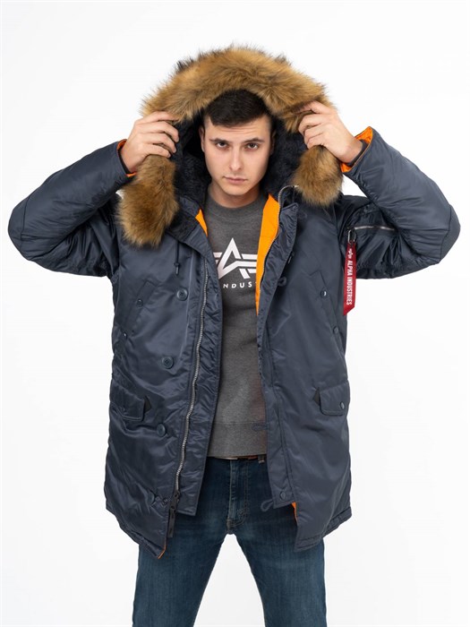 Куртка аляска N-3B Parka Slim Fit Steel Blue Alpha - фото 31216