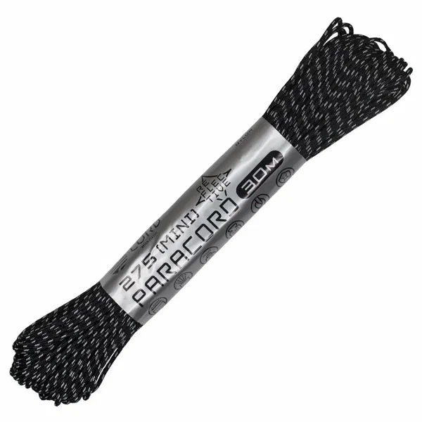 Шнур паракорд 275 CORD nylon 30м световозвращающий black 4288 - фото 37298