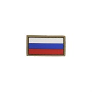 Шеврон на липучке ПВХ флаг России мини койот