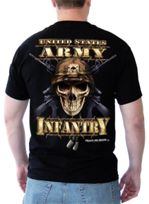 Футболка Black Ink Design Army Infantry Skull черная