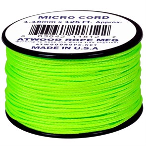 Шнур паракорд Micro Cord Atwood Rope 125ft Neon green