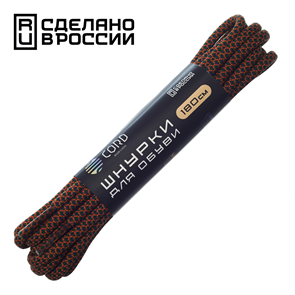 Шнурки Cord зеленый+терракот 180см