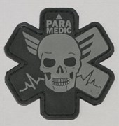 Шеврон на липучке Paramedic PVC серый