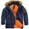 Куртка аляска N-3B Parka Slim Fit Replica Blue/Orange Alpha - фото 12843