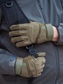 Перчатки тактические 2 застежки мягкие олива rep-427olive
